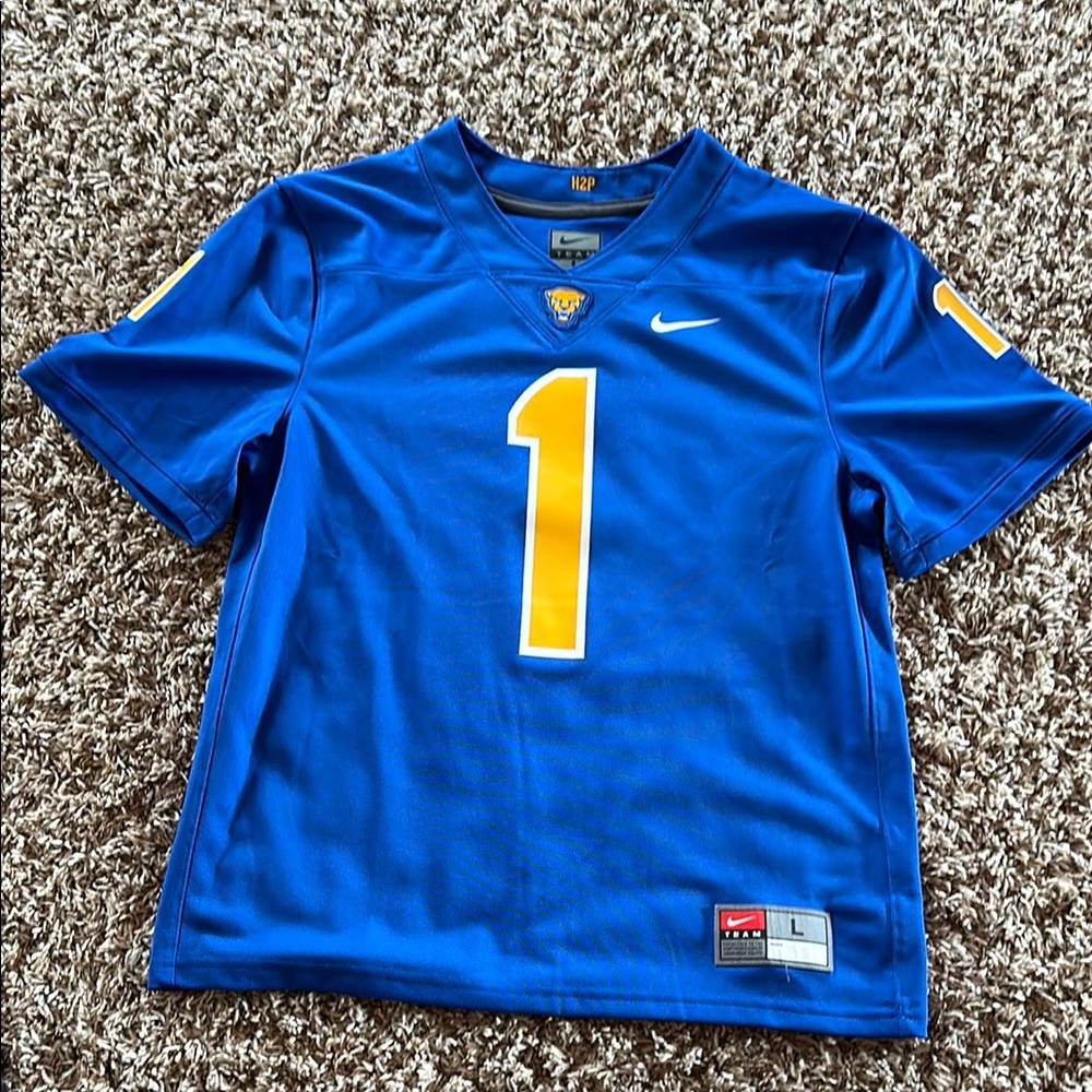 Nike Blue and Yellow Athletic Jersey Pitt Larry Fitzgerald